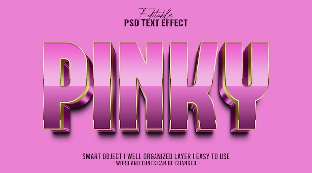 Modèle D'effet De Texte Modifiable Pinky 3d