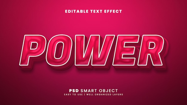 Modèle D'effet De Texte Modifiable Power 3d