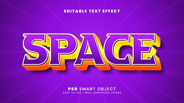 Modèle D'effet De Texte Modifiable Space 3d