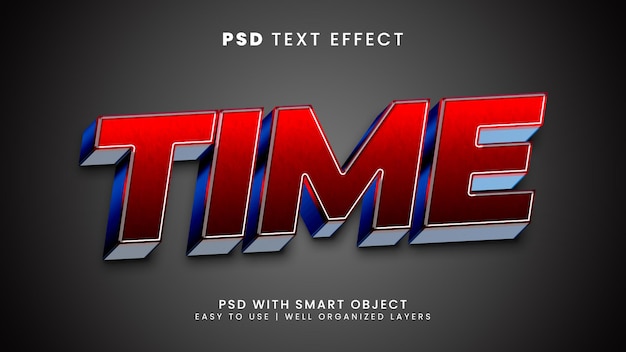 Modèle D'effet De Texte Modifiable Time 3d