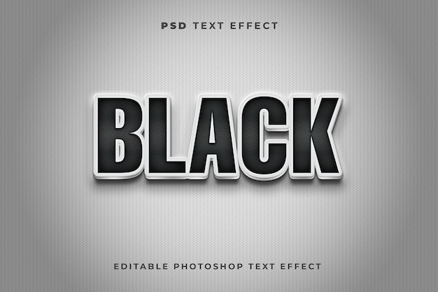 Modèle D'effet De Texte Noir 3d