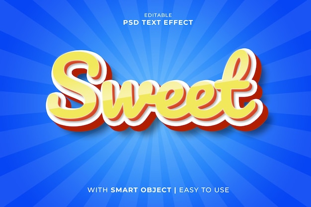 PSD modèle d'effet de texte psd 3d sucré