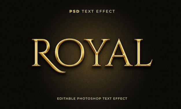 Modèle D'effet De Texte Royal 3d Avec Couleur Or