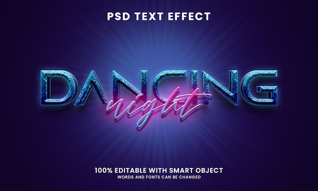 PSD modèle d'effet de texte de style 3d dansant