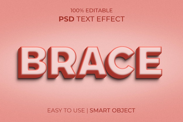 Modèle d'effet de texte de style accolade 3d