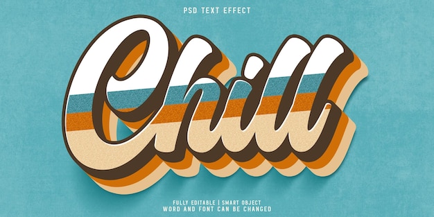 Modèle D'effet De Texte De Style Vintage 3d Froid