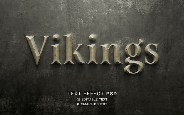 PSD modèle d'effet de texte vikings