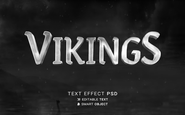 PSD modèle d'effet de texte vikings