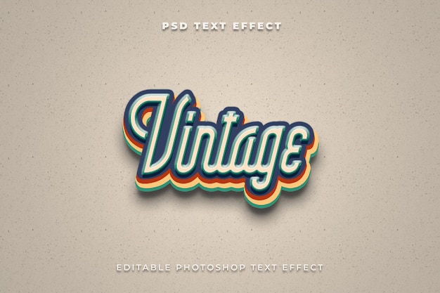 PSD modèle d'effet de texte vintage 3d