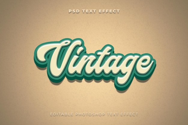 PSD modèle d'effet de texte vintage