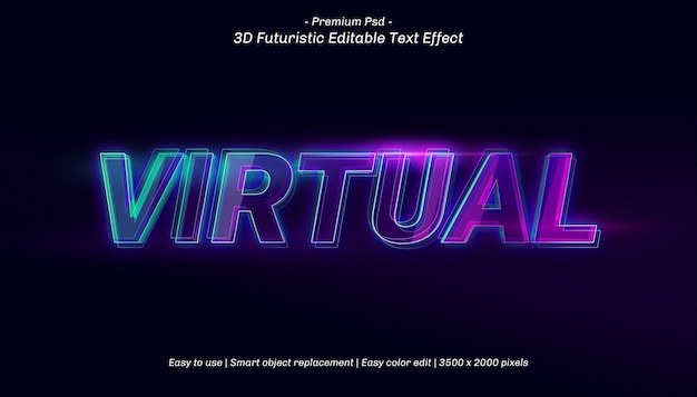 Modèle d'effet de texte virtuel 3D