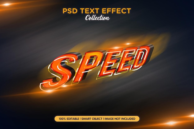 PSD modèle d'effet de texte de vitesse