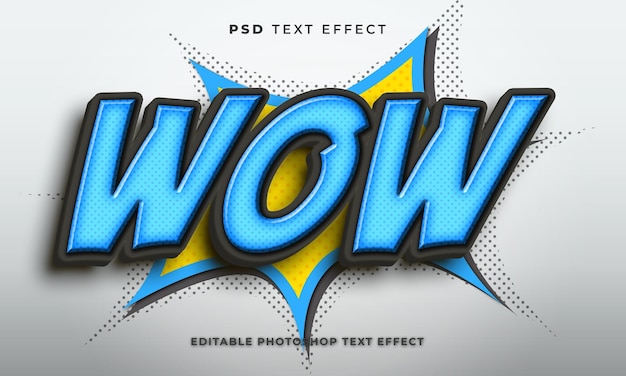 Modèle D'effet De Texte Wow 3d Avec Style Comique