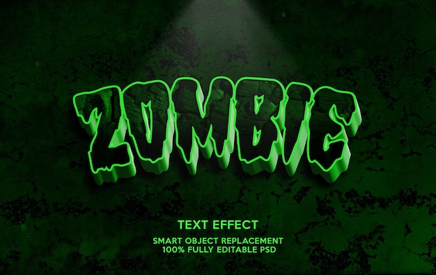 PSD modèle d'effet de texte zombie