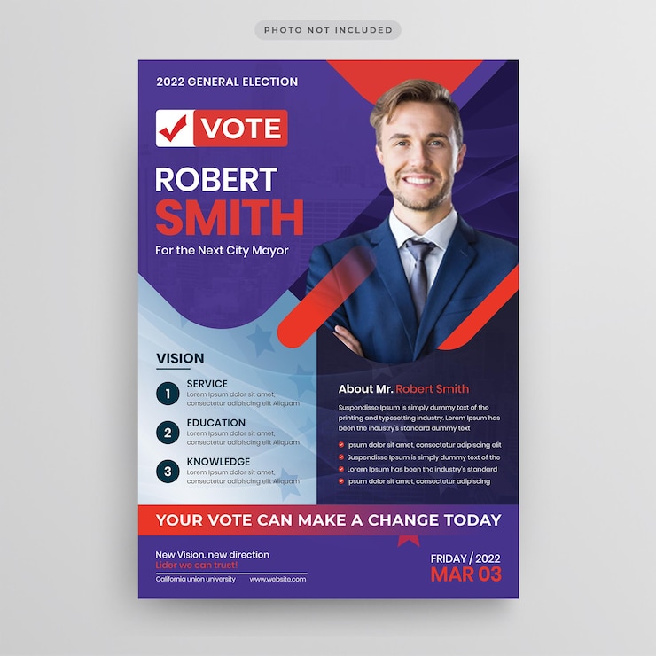 PSD modèle d'élection de dépliant politique