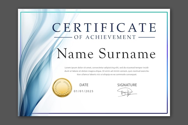 Un modèle élégant de certificat de réussite