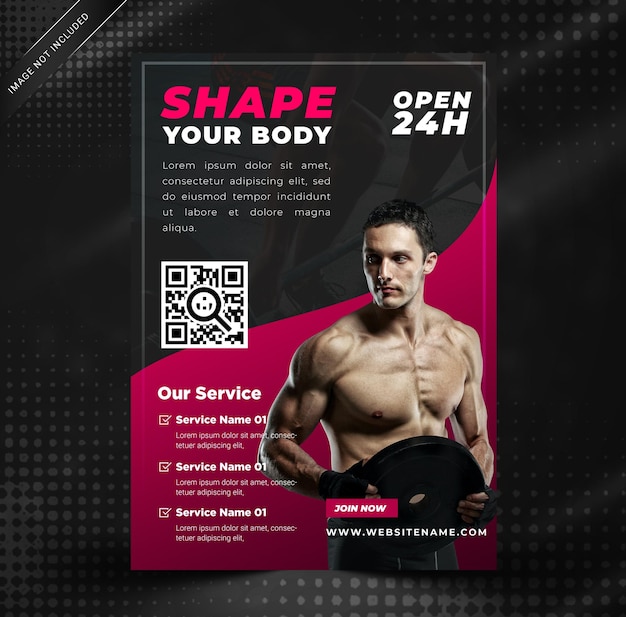 PSD modèle élégant de flyer fitness gym. modèle psd