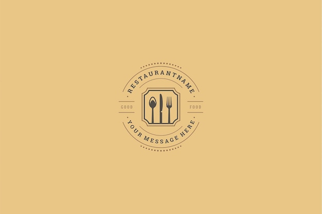 Un modèle élégant de logo de restaurant