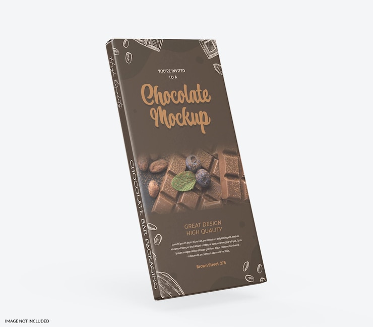PSD modèle d'emballage d'une barre de chocolat