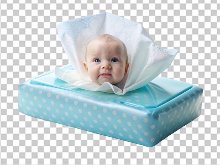 PSD modèle d'emballage de la boîte à mouchoirs pour bébés psd