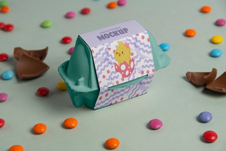 PSD modèle d'emballage de la boîte de pâques