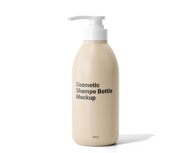 PSD modèle d'emballage de bouteille de shampooing en plastique cosmétique de 500 ml