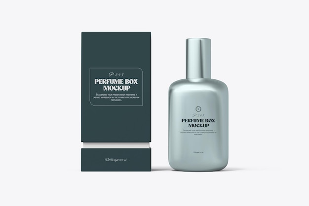PSD modèle d'emballage de parfum vue avant pour la présentation de l'identité de la marque