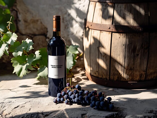 Modèle d'étiquette de vin PSD éditable haut de gamme et à la mode