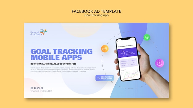 Modèle facebook d'application de suivi d'objectifs