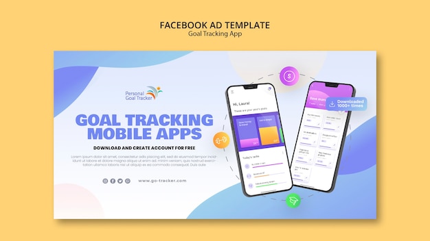 Modèle facebook d'application de suivi d'objectifs