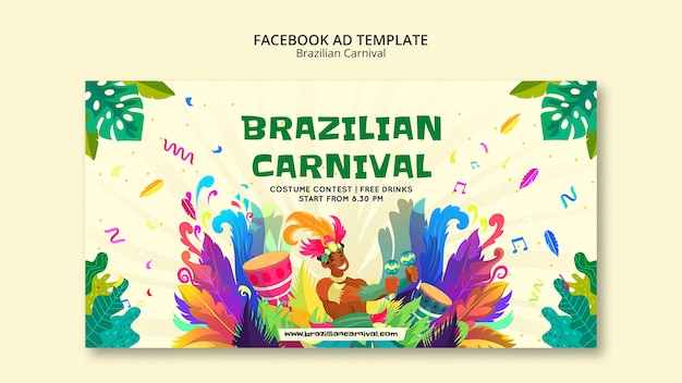 Modèle facebook de carnaval brésilien