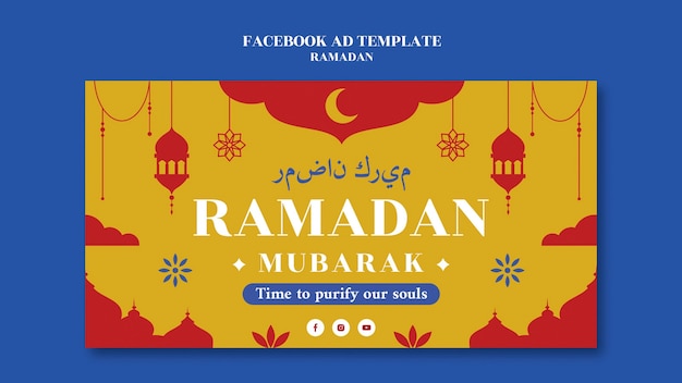 PSD modèle facebook de célébration du ramadan