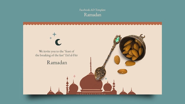 PSD modèle facebook de célébration du ramadan