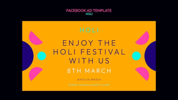 Modèle facebook de célébration holi