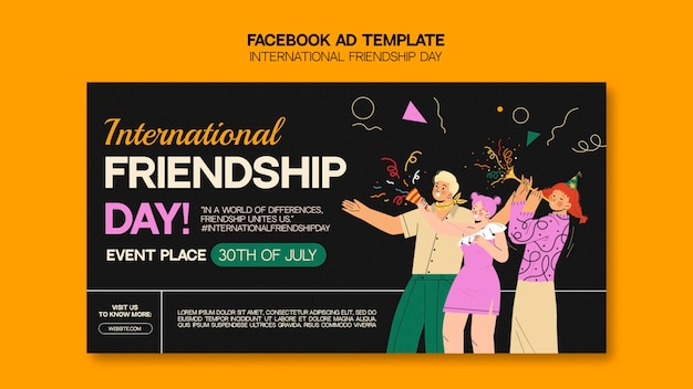 Modèle facebook de célébration de la journée de l'amitié