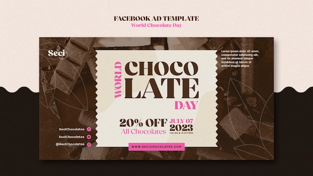Modèle facebook de célébration de la journée mondiale du chocolat