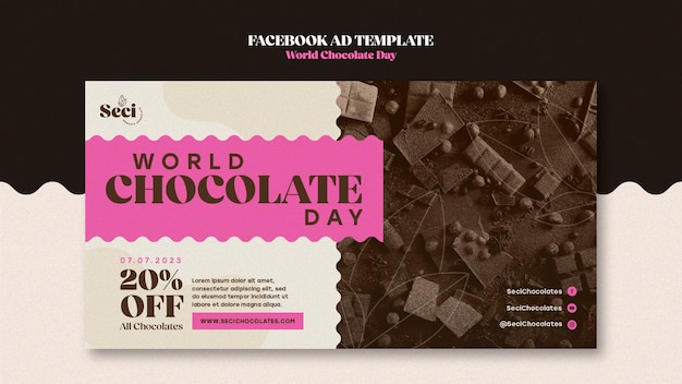 PSD modèle facebook de célébration de la journée mondiale du chocolat