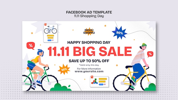 Modèle Facebook de célébration de la journée de shopping