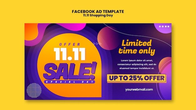 Modèle Facebook de célébration de la journée de shopping