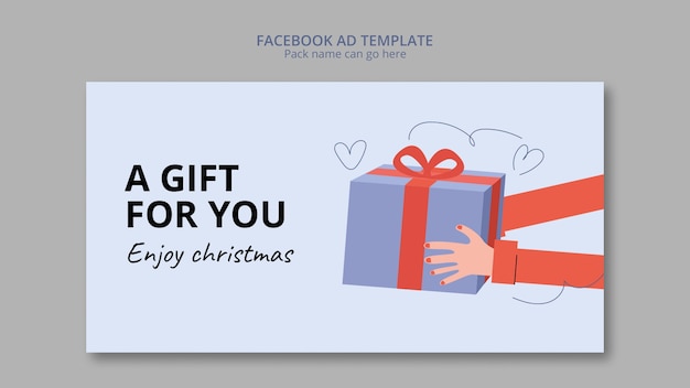 Modèle facebook de célébration de noël design plat