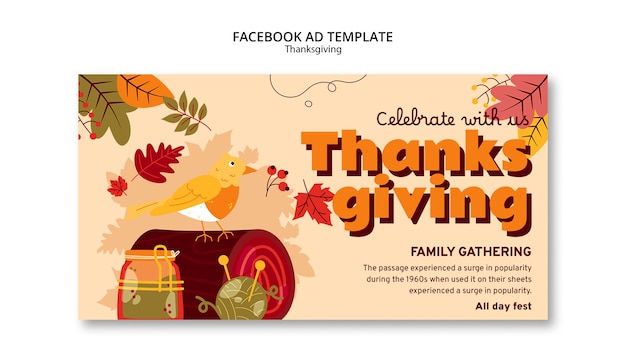 Modèle Facebook De Célébration De Thanksgiving