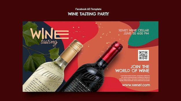 Modèle facebook de dégustation de vin