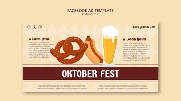PSD modèle de facebook dessiné à la main pour l'oktoberfest