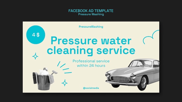 Le modèle Facebook du service de lavage sous pression