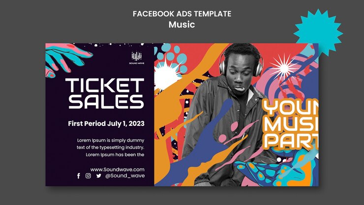 PSD modèle facebook de festival de musique abstraite