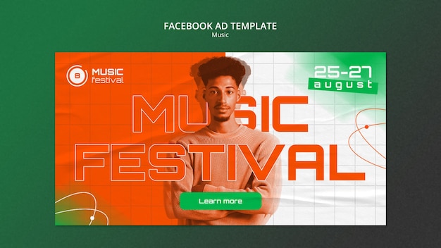 PSD modèle facebook de festival de musique