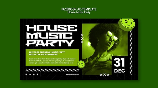 Le modèle de Facebook de la fête de la musique de la maison