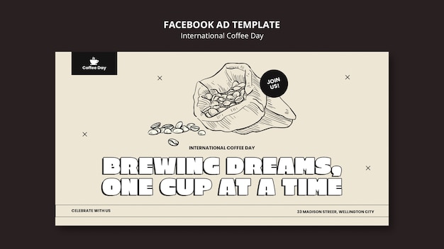 Modèle facebook de la journée internationale du café