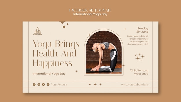 Modèle facebook de la journée internationale du yoga
