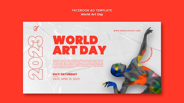 PSD modèle facebook de la journée mondiale de l'art